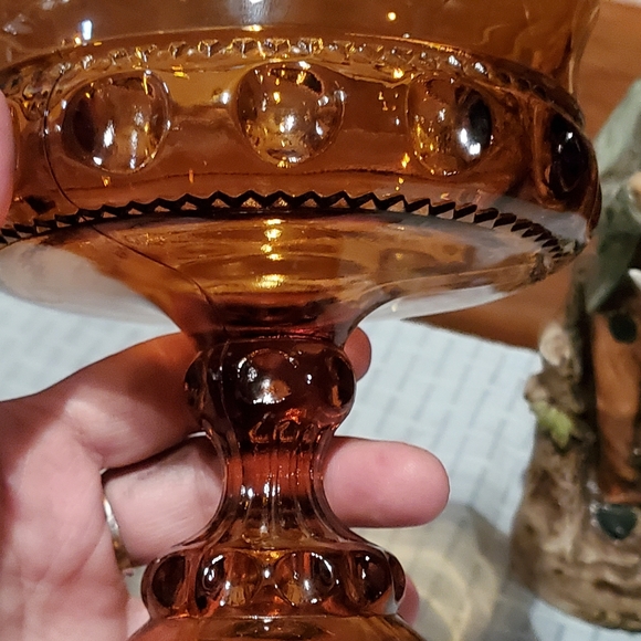Vintage Amber Crown Glass Group - Picture 3 of 15